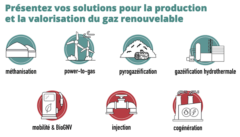 Découvrez sur Expobiogaz toutes les solutions pour la production et la valorisation des gaz renouvelables : Solutions pour la méthanisation, le power-to-gas, la pyrogazéification, la gazéification hydrothermale, l'injection biométhane, la cogénération et la mobilité bioGNV